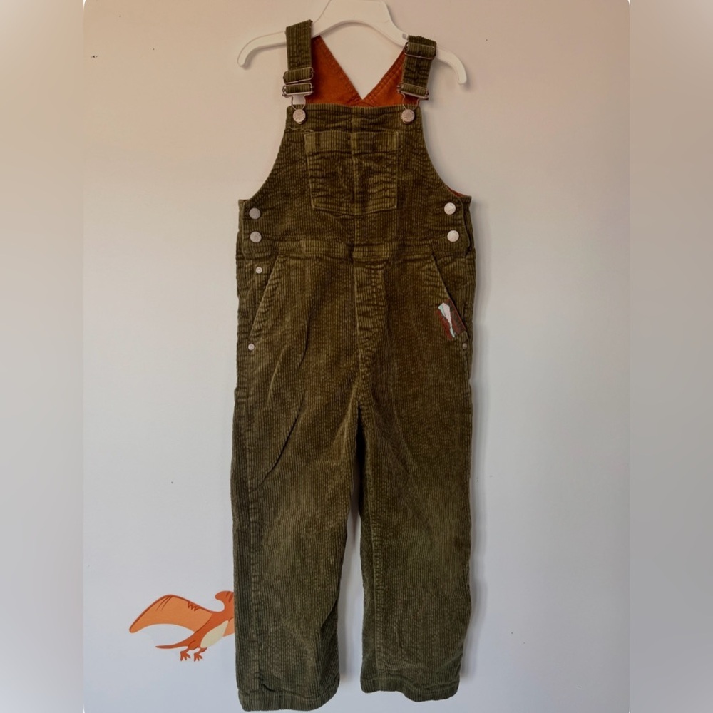Adorable Souris Mini Kids Olive Green Corduroy Overalls